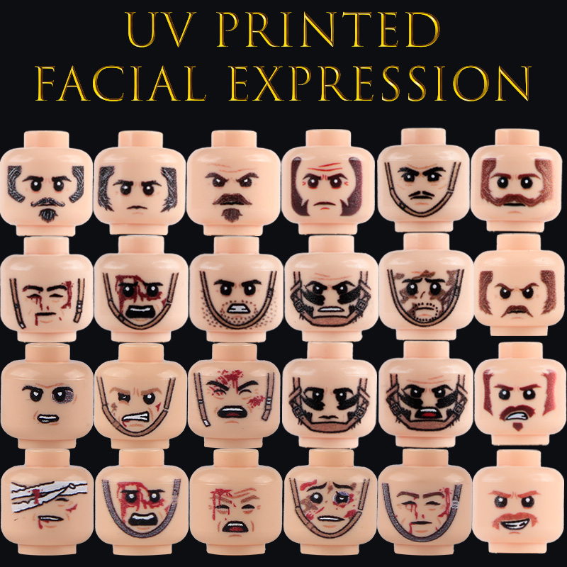 Lego Minifigure Holder - Military Soldiers Figure Injured Face Expression