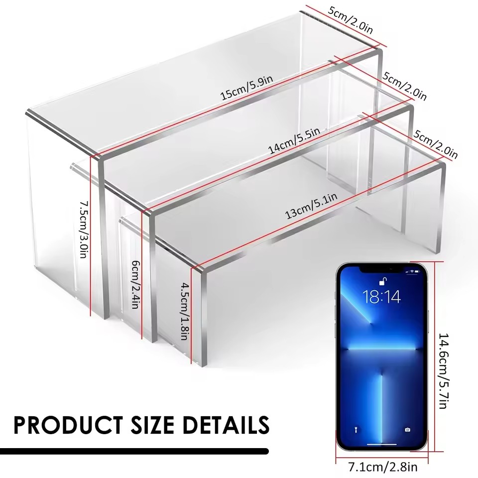 3/6/9/12Pc Clear Acrylic Displ - огляд і ціна Display Risers Set