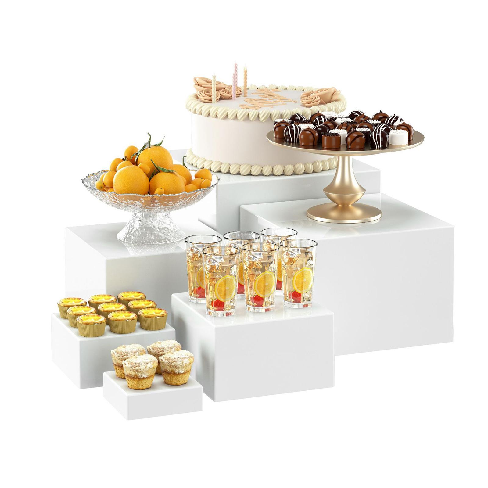 6x Acrylic Buffet Riser Desser - огляд і ціна Display Risers Set