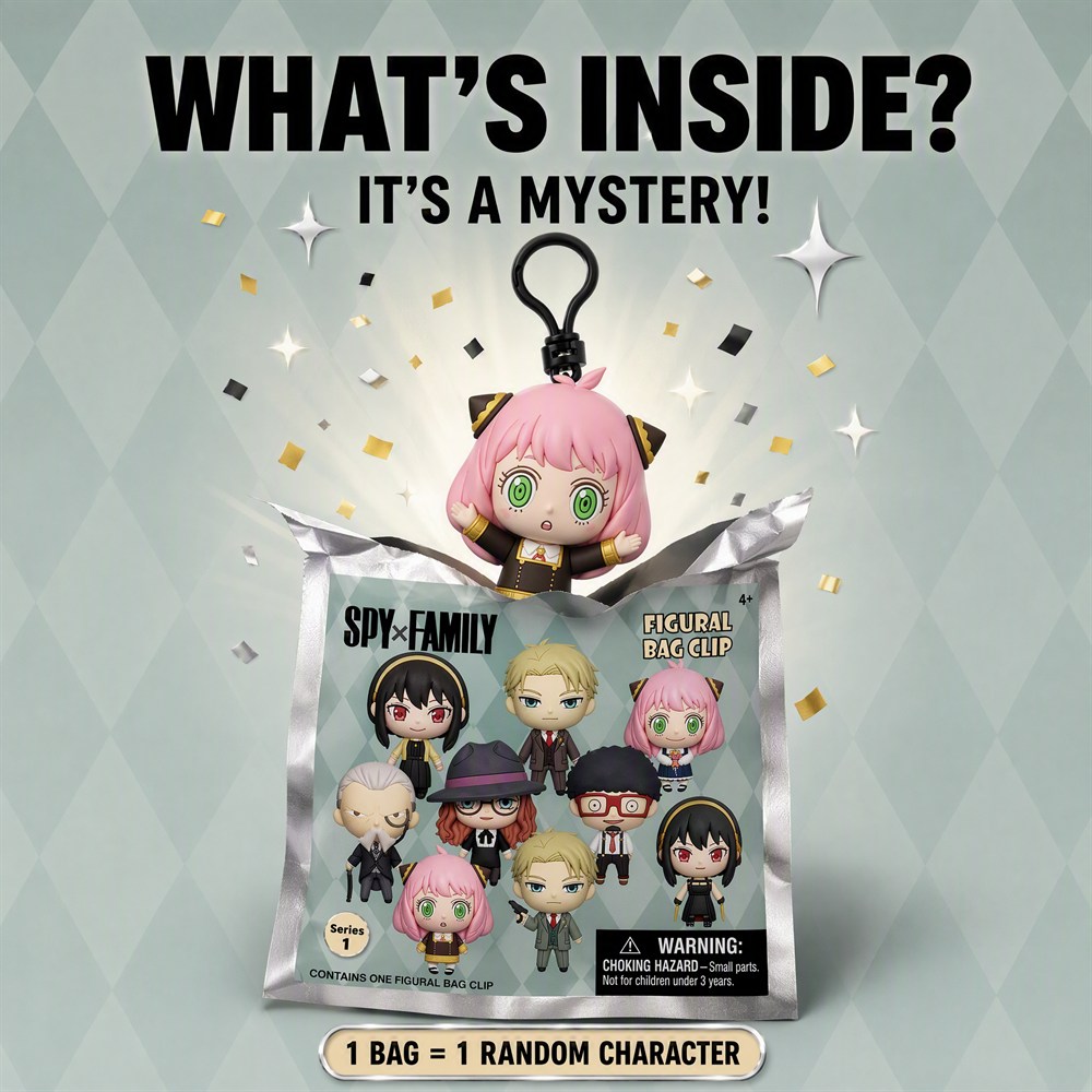 Spy x Family 3D PVC Bag Clip K - огляд і ціна Mystery Box Blind Bag