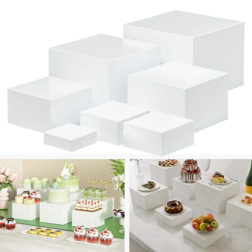 7 Pieces Acrylic Cube Display  - огляд і ціна Display Risers Set