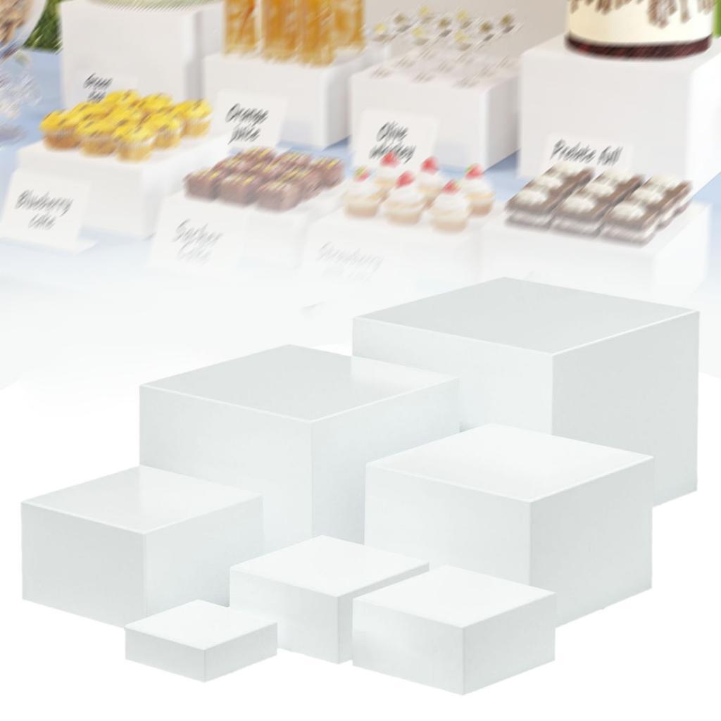 7 Pieces Acrylic Cube Display  - огляд і ціна Display Risers Set